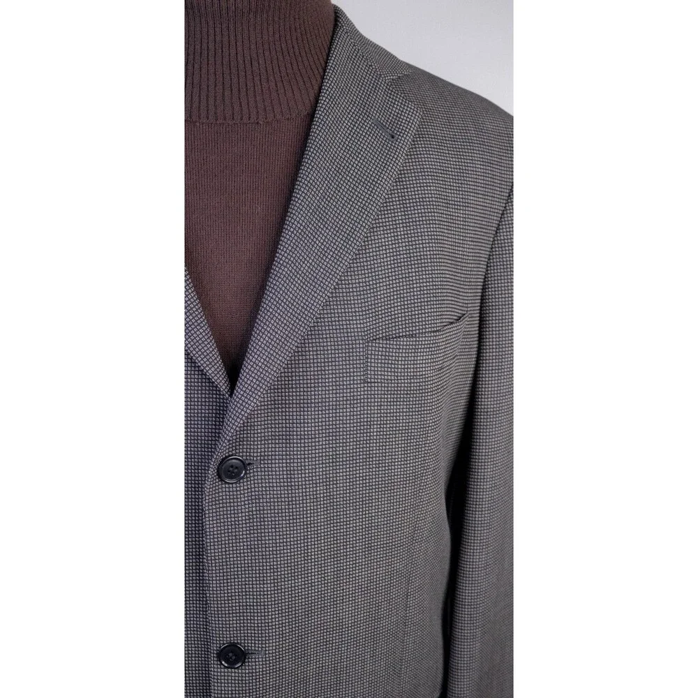 BOSS Hugo Boss Men 3 Button Blazer 44L Wool Gray Coat Jacket Blazer